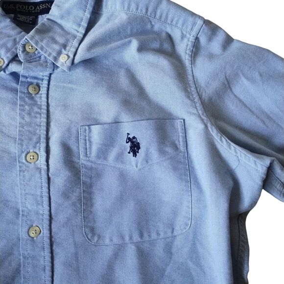 U.S. Polo Assn Shirt Men's Medium Blue Oxford Cotton Long Sleeve Button Down - Picture 7 of 15